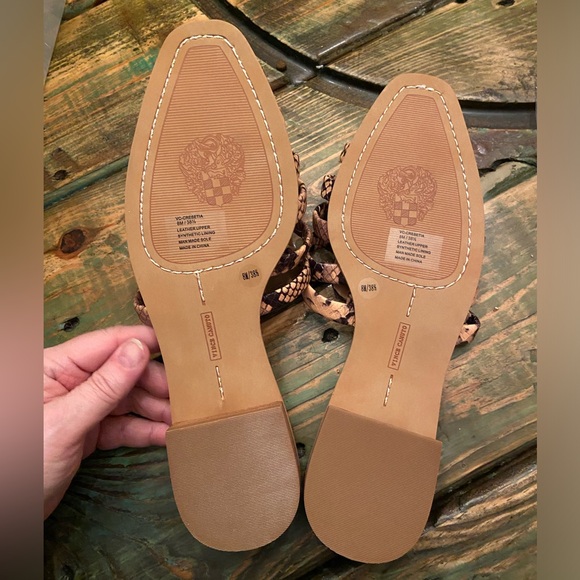 Vince Camuto Cresetia Woven Leather Mule Flat In Sandstone Animal Print - Picture 9 of 9